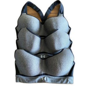 Under Armour Gray & Black Continuum High Sports Bra Set Of 3 Women's 34D